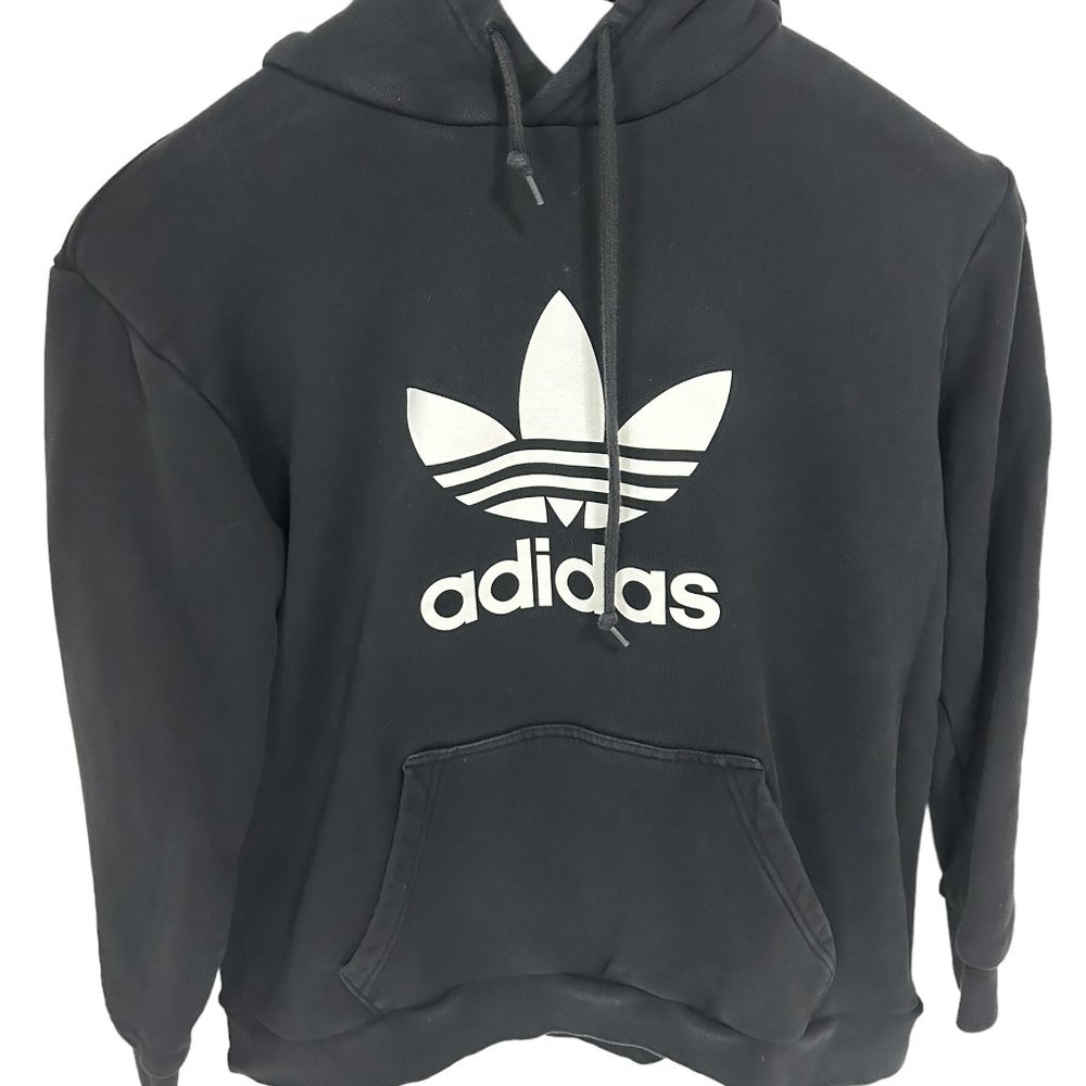 Adidas Hooded LS Pullover Sweatshirt Size Large Black